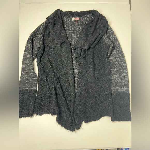 JJ Basics Women Size L Black Lagenlook Cardigan Sweater Long Sleeve Open Front - Picture 12 of 13